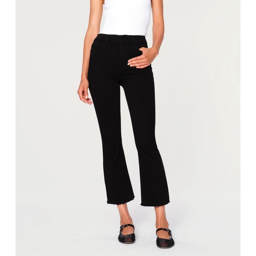 DL1961 Bridget Cropped High Rise Instasculpt Bootcut Jeans Henderson Black 24